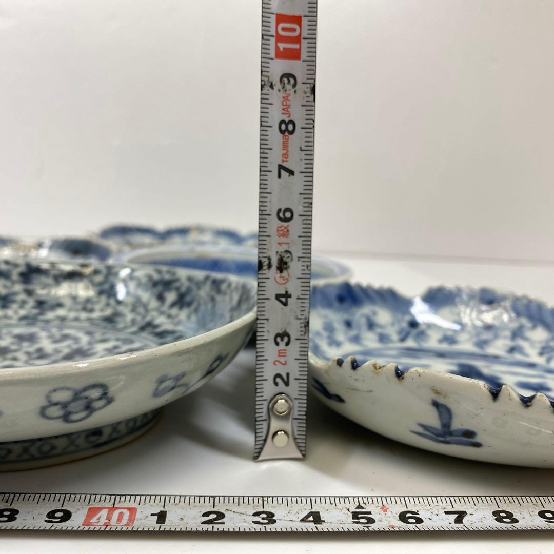 古伊万里　江戸中後期　染付皿6枚　タトヒサ　東さ7-0204①