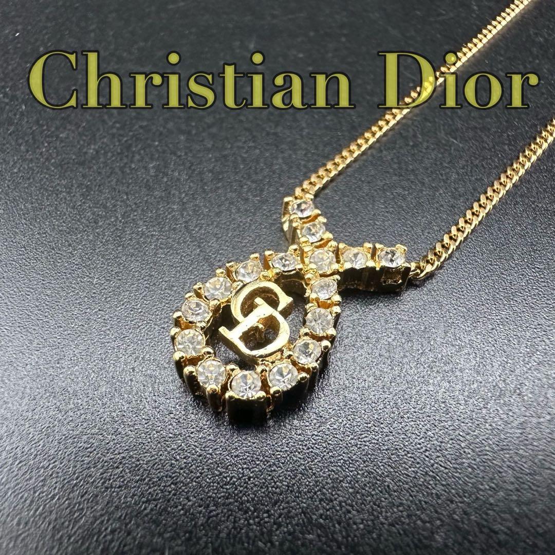 未使用級✨　Dior　ネックレス　CD ロゴ　ラインストーン　希少　1585