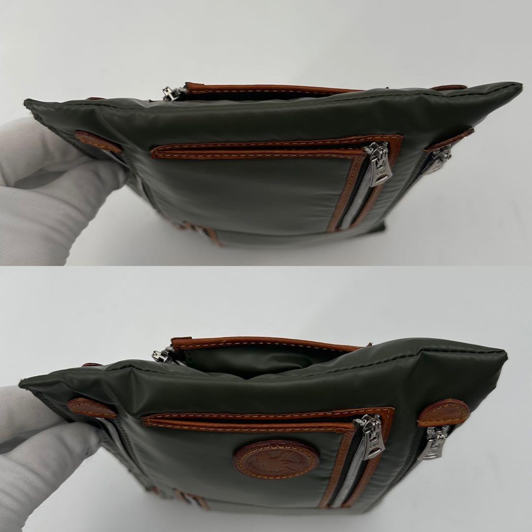 美品 希少　ハンティングワールド オフロードライン マルチポーチ　緑　カーキ