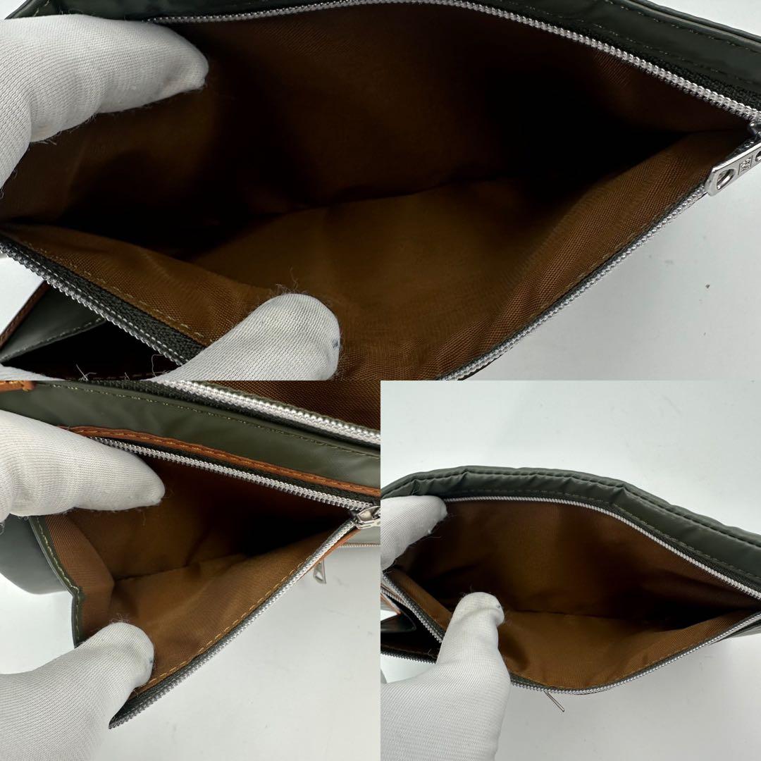 美品 希少　ハンティングワールド オフロードライン マルチポーチ　緑　カーキ