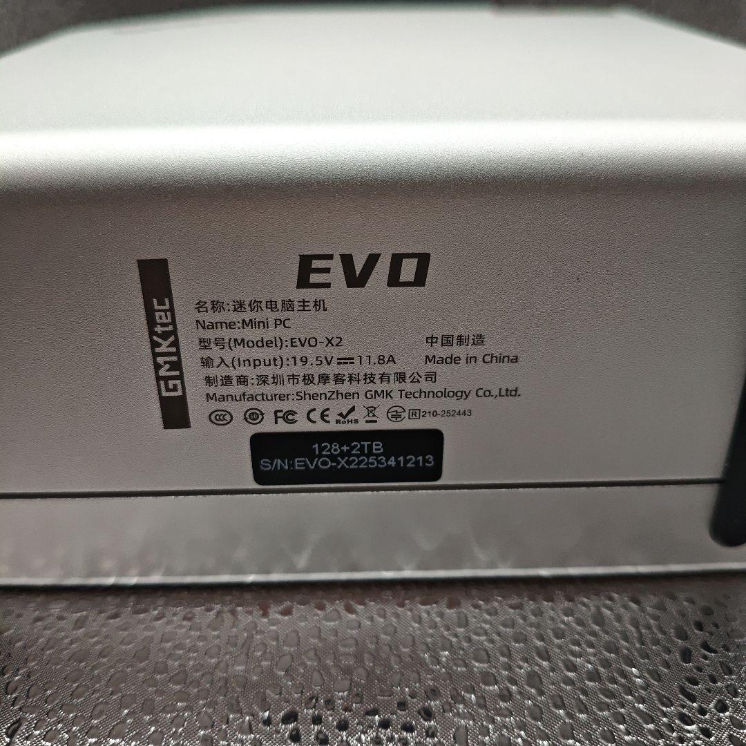 【JI】GMKtec EVO X2 メモリ/128GB SSD/2TB