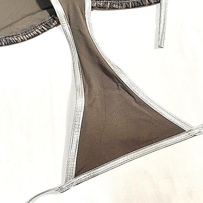 FENDI フェンディ FF ロゴ ズッカ 水着 ビキニ ブラウン シルバー