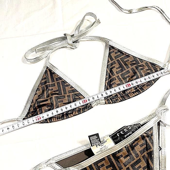 FENDI フェンディ FF ロゴ ズッカ 水着 ビキニ ブラウン シルバー
