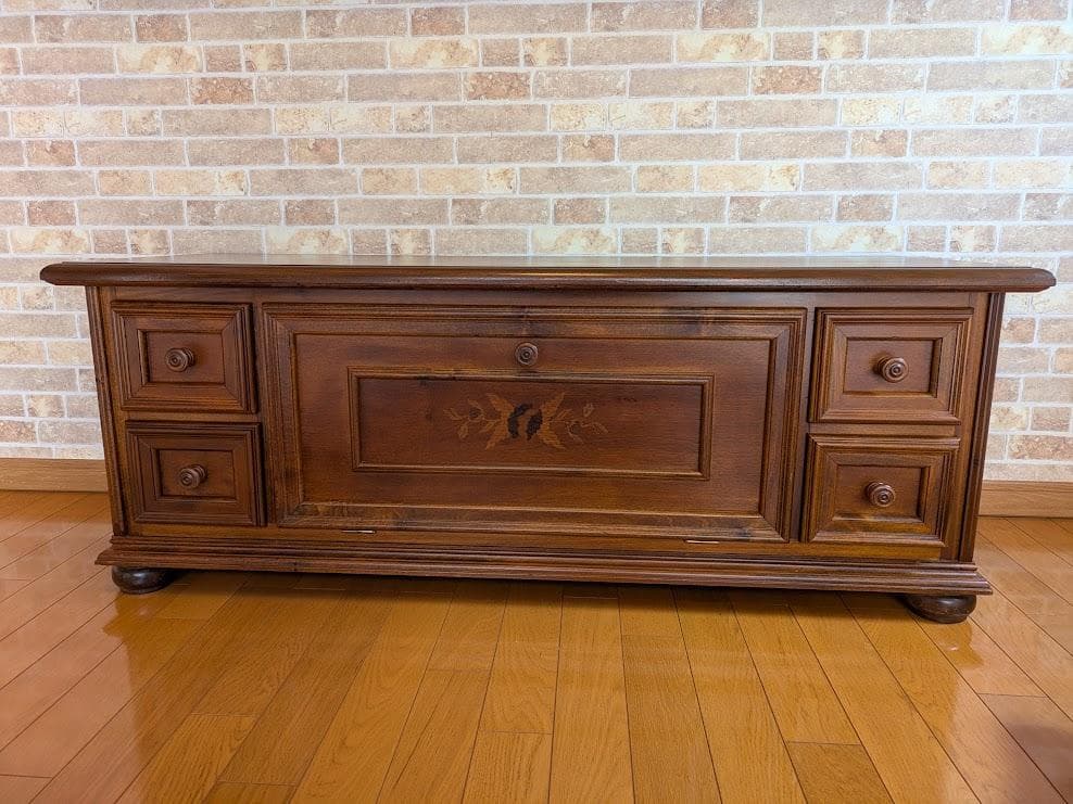サイドボード　テレビ台　キャビネット　イタリア製　象嵌 アンティーク家具