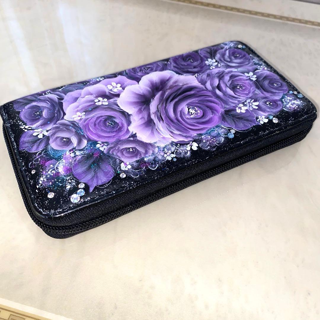 財布　ポット　ステンレスボトル　他　薔薇　手描き　トールペイント