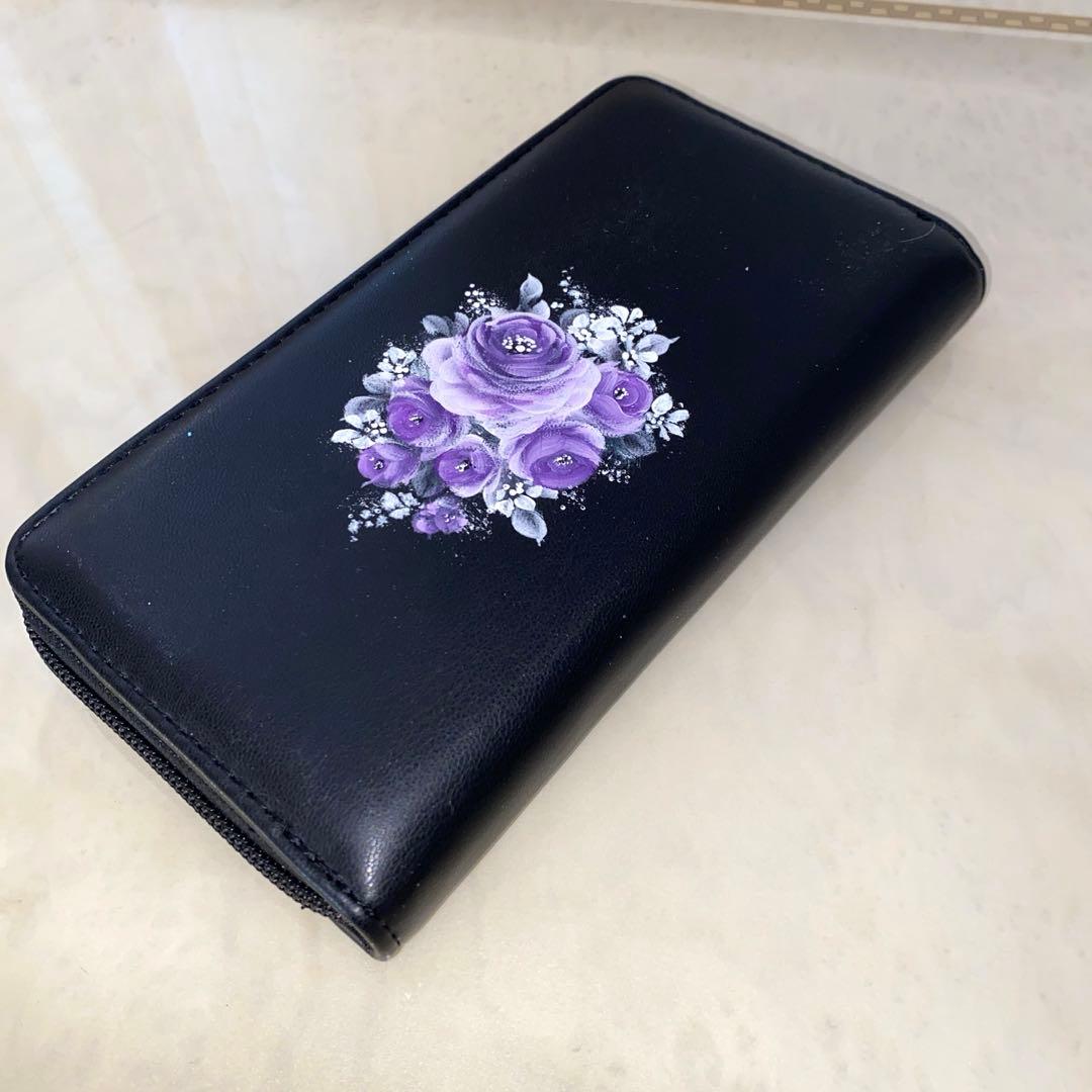 財布　ポット　ステンレスボトル　他　薔薇　手描き　トールペイント