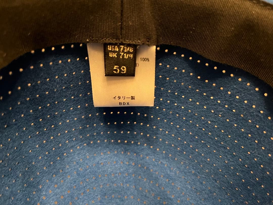 ボルサリーノ　パンチングフェルト　折り畳みハット　ブルー