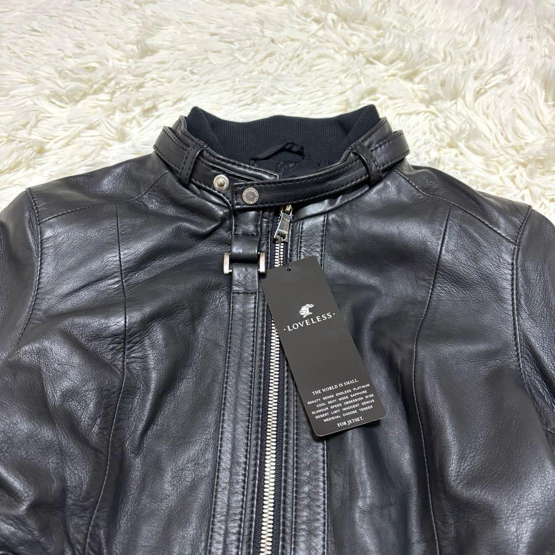 【新品・タグ付】ラブレス レザージャケット ライダース ブラック羊革 S