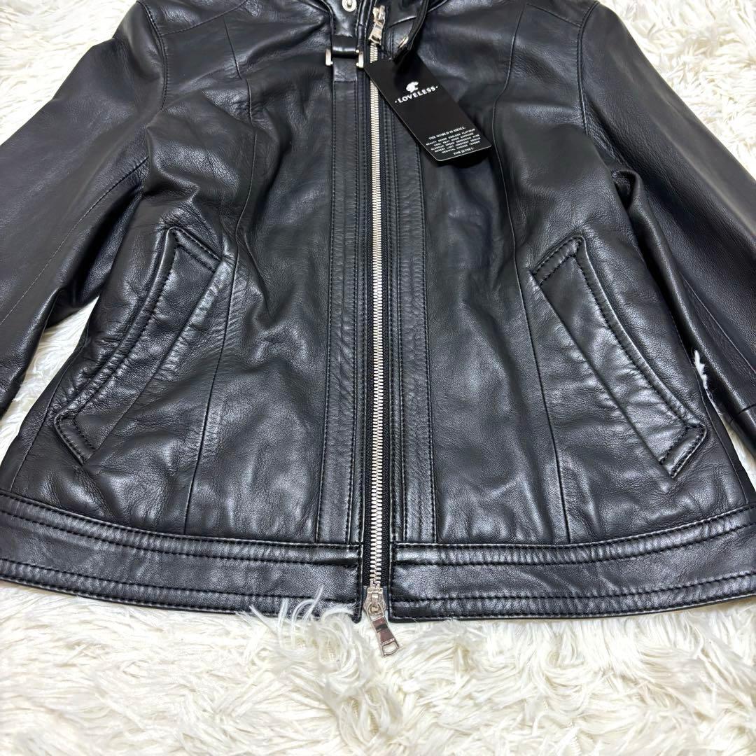【新品・タグ付】ラブレス レザージャケット ライダース ブラック羊革 S