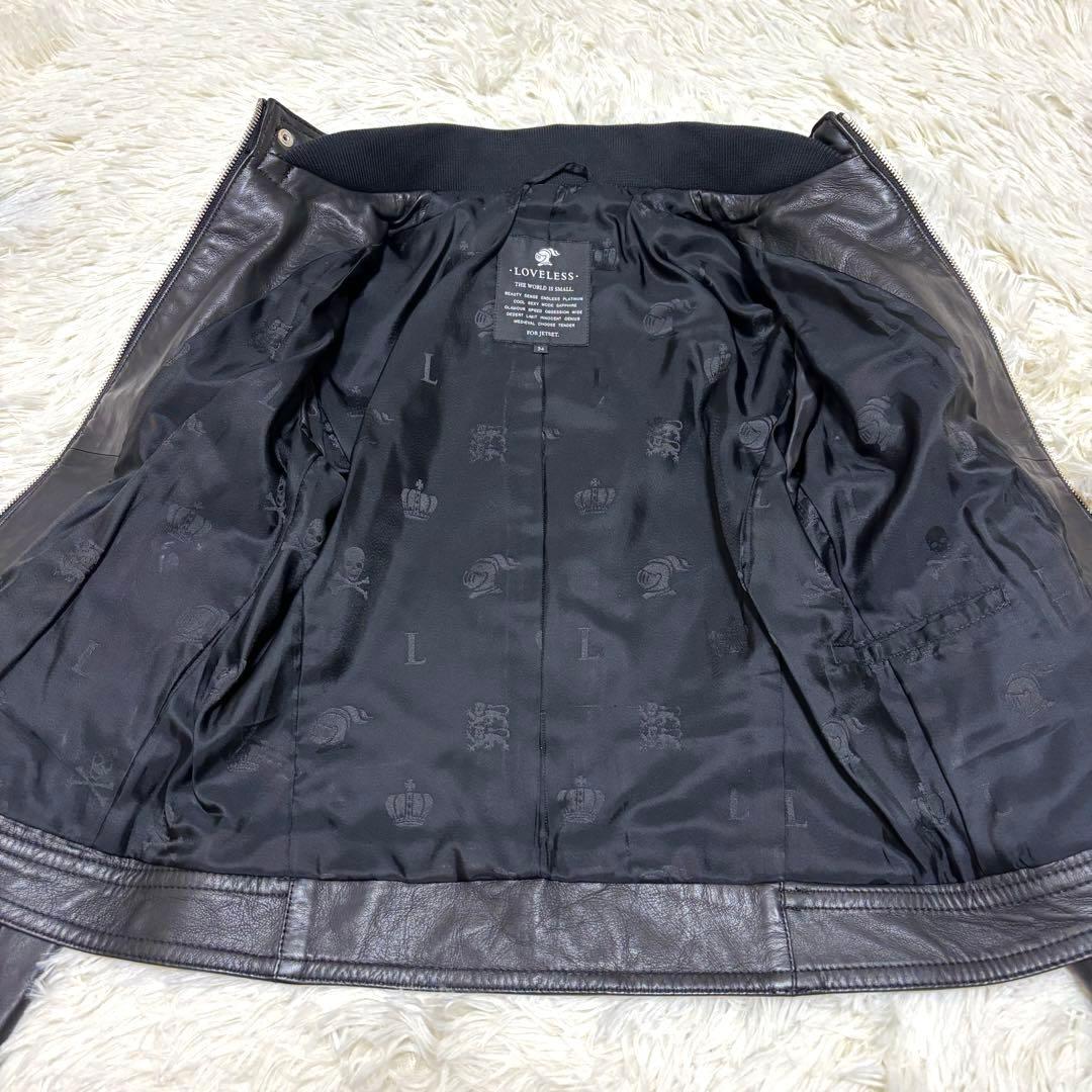 【新品・タグ付】ラブレス レザージャケット ライダース ブラック羊革 S