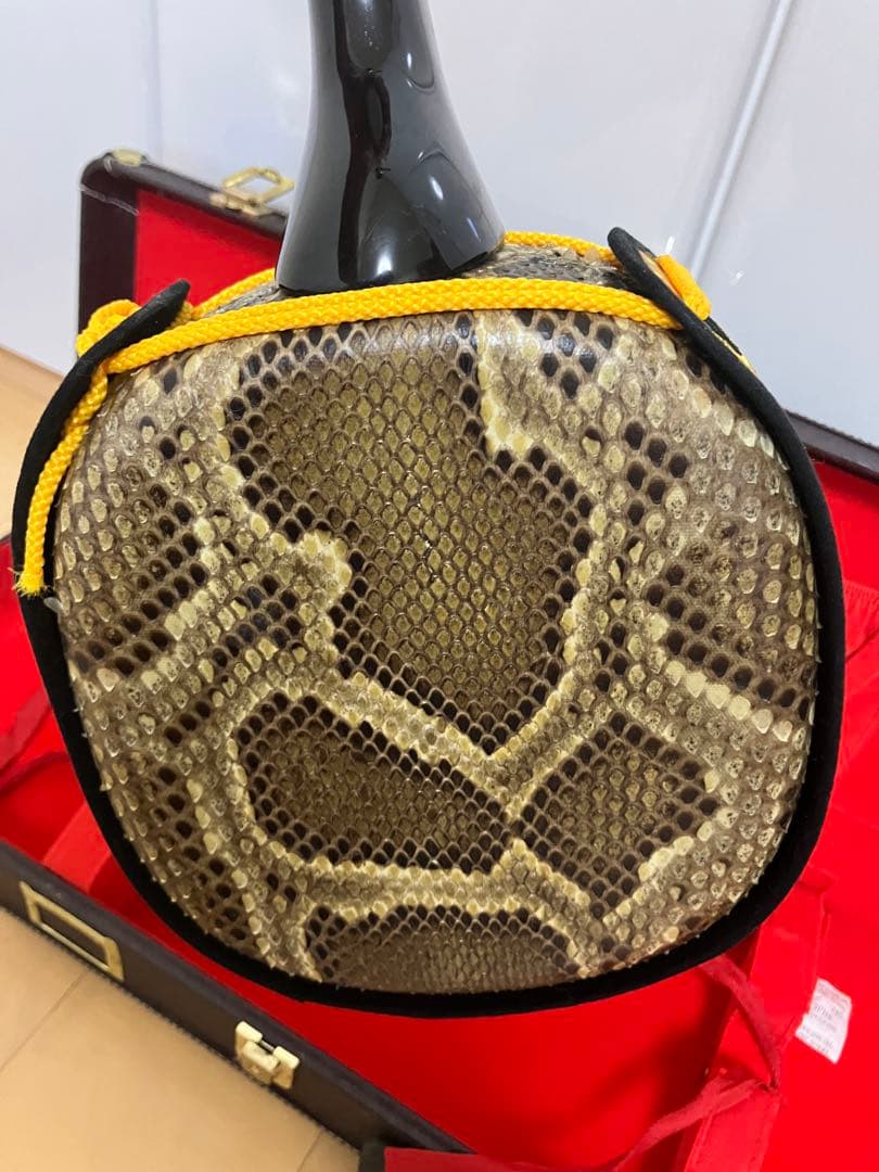 三線 本体 ヘビ皮 ケース付き