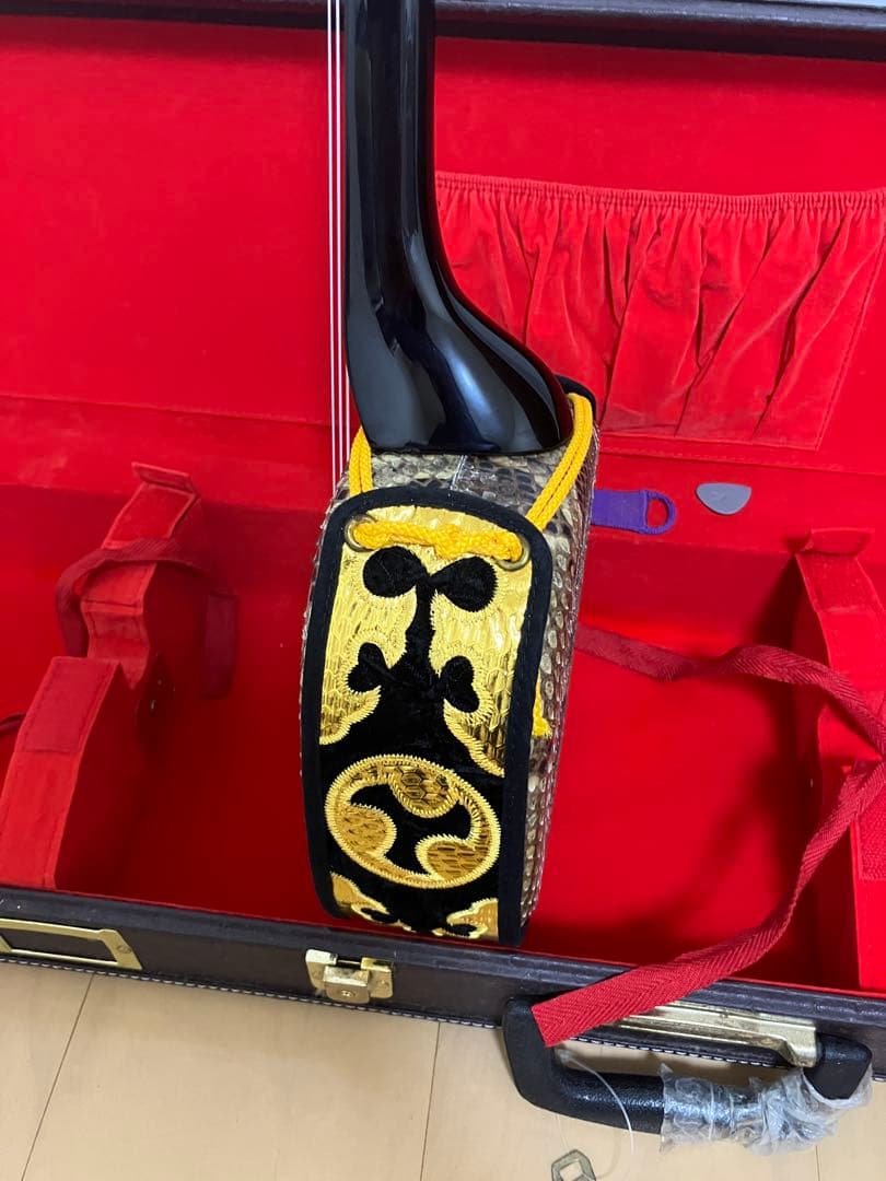 三線 本体 ヘビ皮 ケース付き