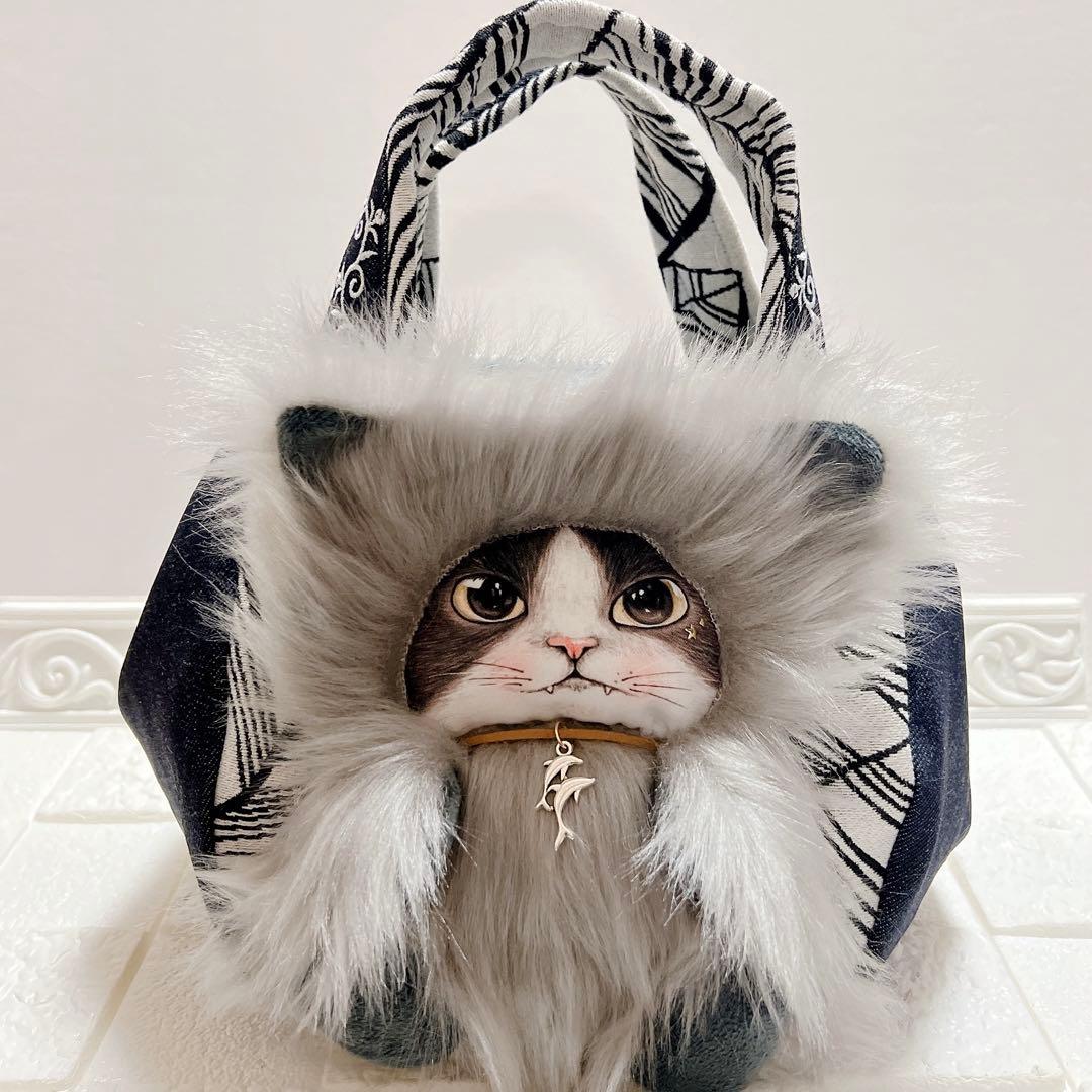 ミ*ク様 コヤンイサムチョン 長毛ジョーズ 猫ちゃんのトートバッグ ハンドメイド