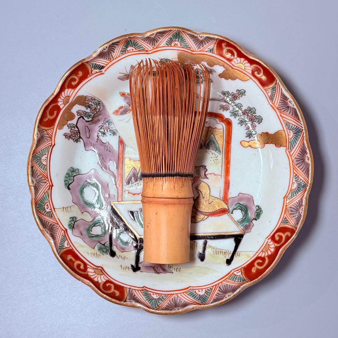 古伊万里　色絵金襴手賢人図輪花皿　5枚　直径15.6㎝　取り皿　幕末～明治期