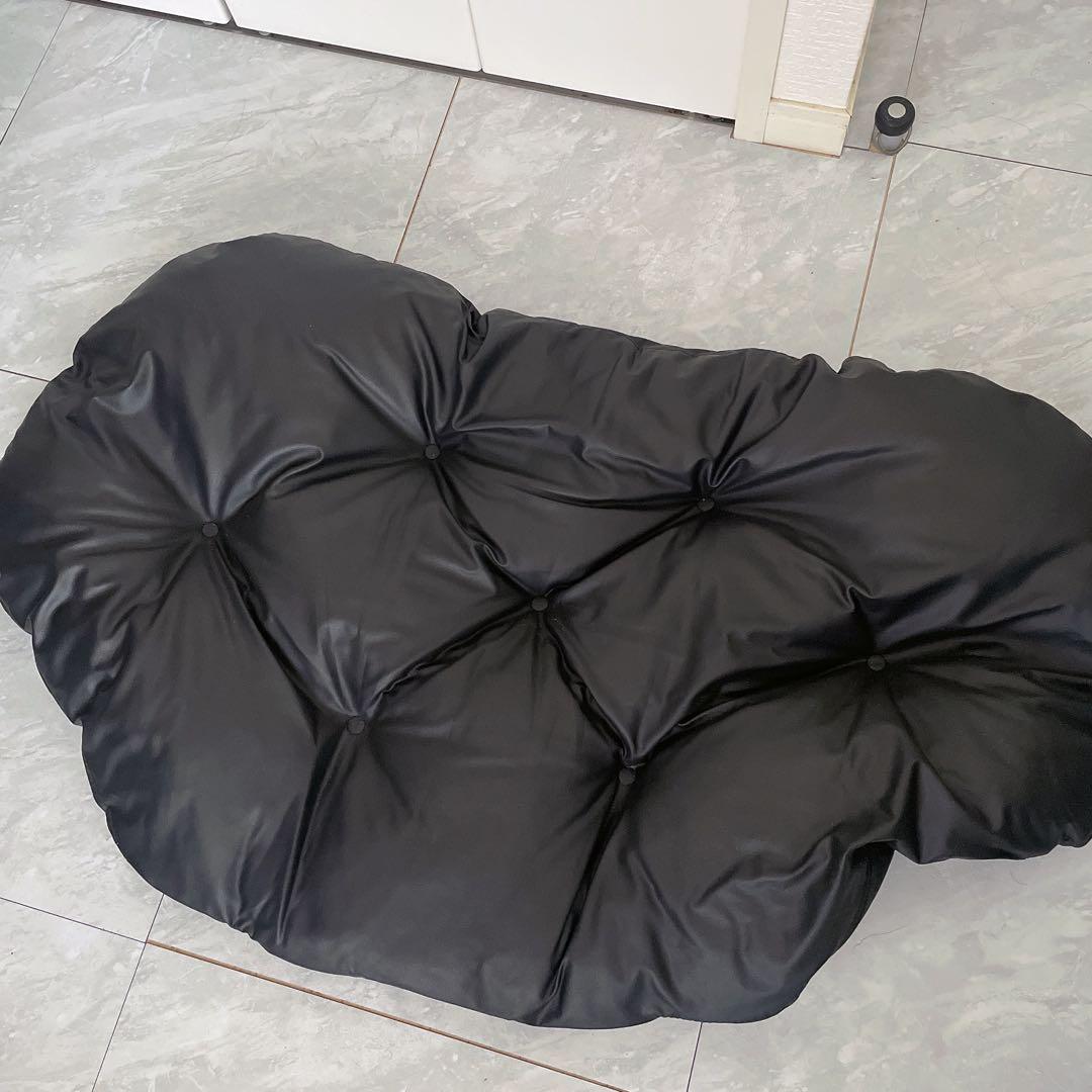 【美品】1人掛けソファ/シルバーフレーム/ブラック