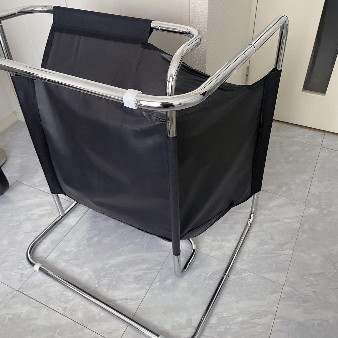 【美品】1人掛けソファ/シルバーフレーム/ブラック