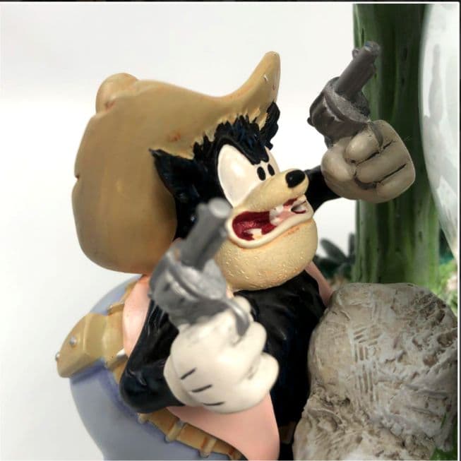 (美品)ミッキーマウス スノードーム ウエスタン オルゴール 置物