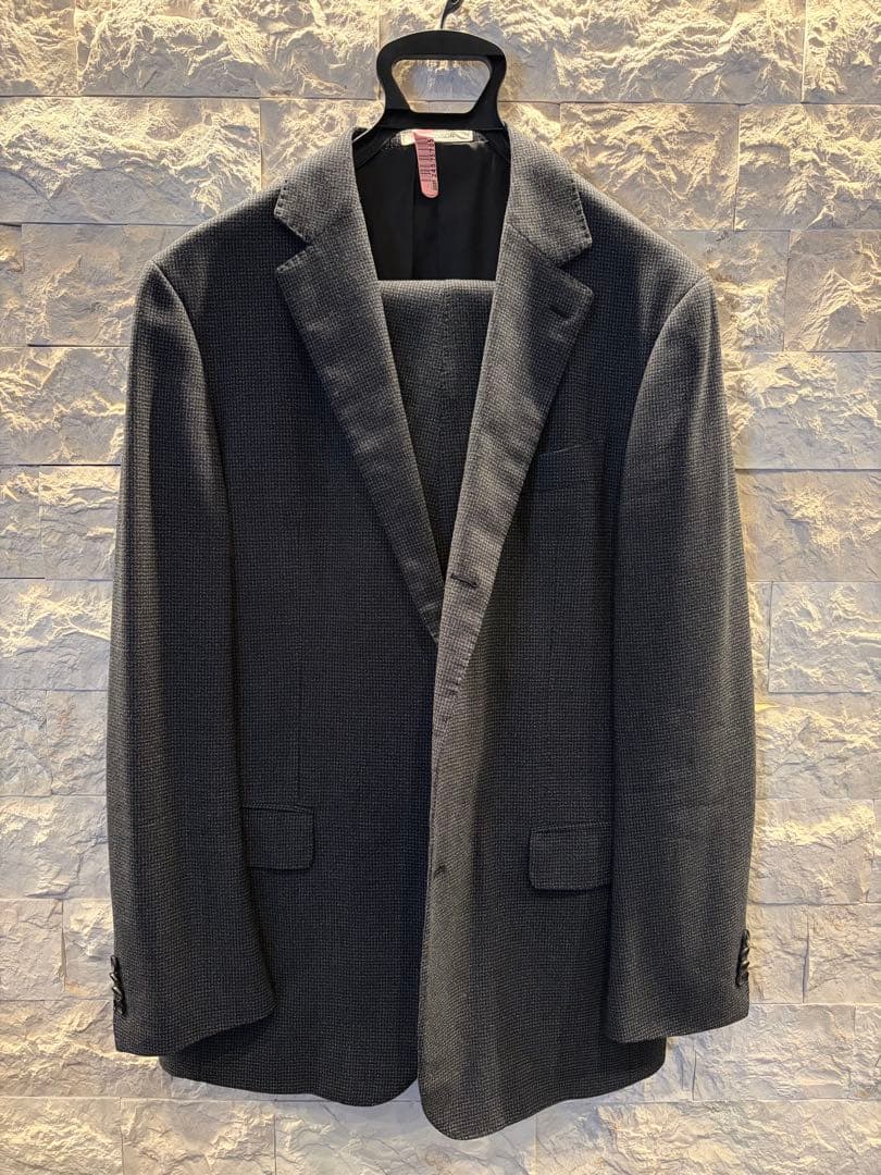 美品 Barneys New York 千鳥柄 ダークグレイ サイズ52