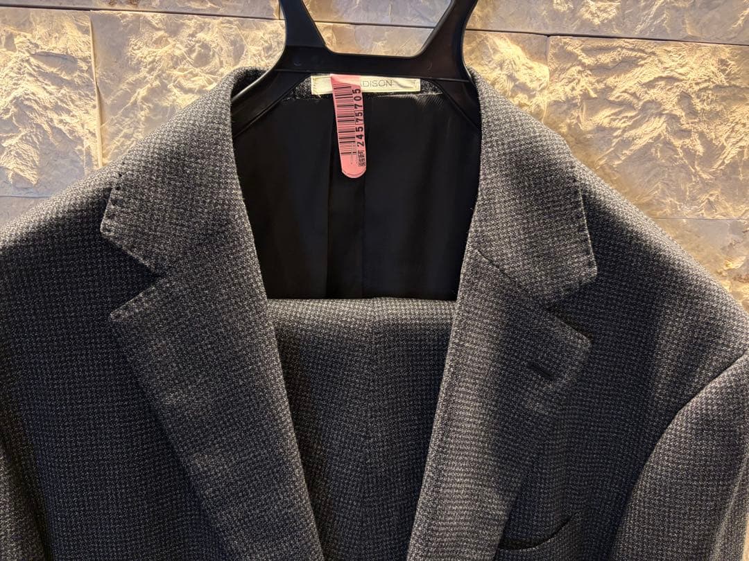 美品 Barneys New York 千鳥柄 ダークグレイ サイズ52