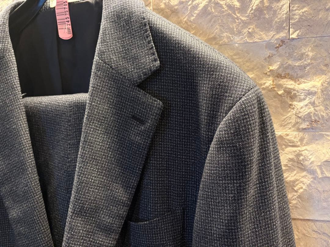 美品 Barneys New York 千鳥柄 ダークグレイ サイズ52