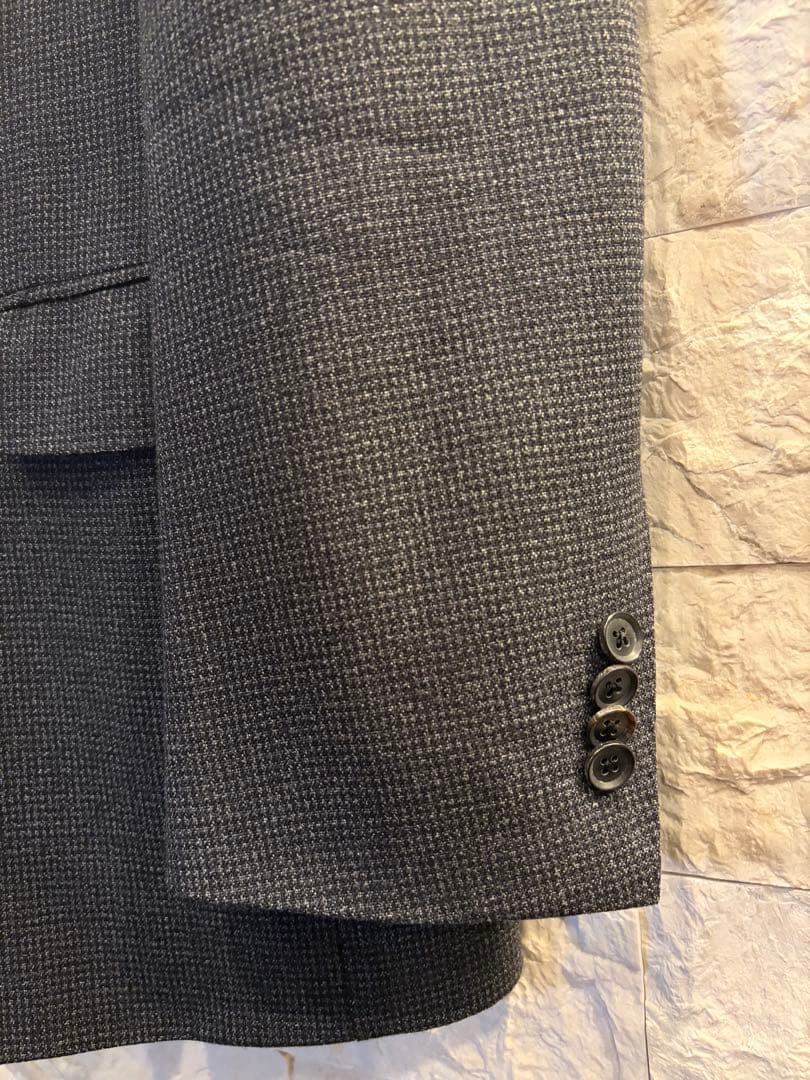 美品 Barneys New York 千鳥柄 ダークグレイ サイズ52