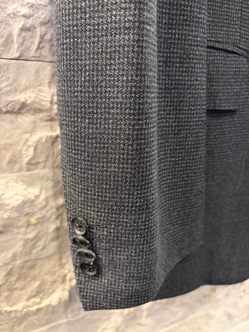 美品 Barneys New York 千鳥柄 ダークグレイ サイズ52