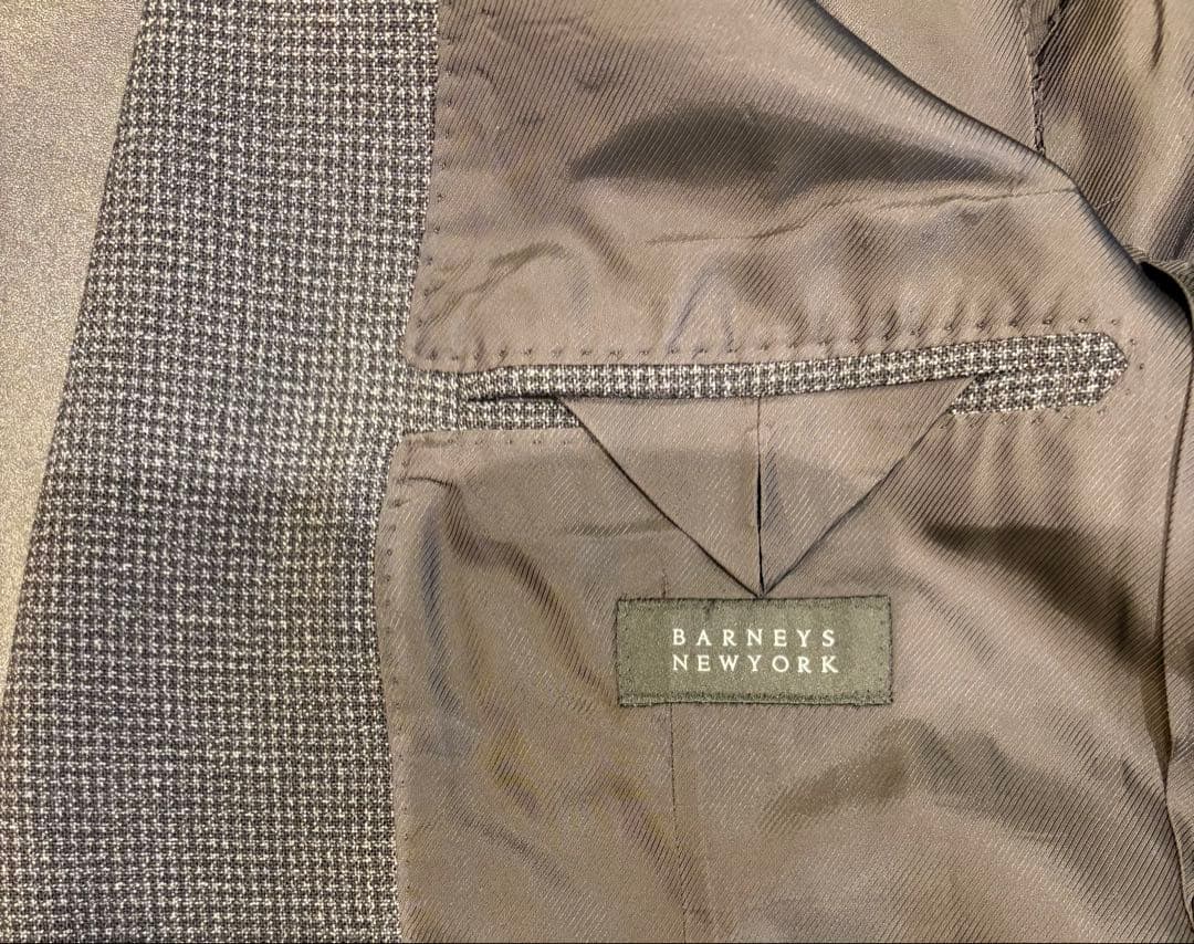 美品 Barneys New York 千鳥柄 ダークグレイ サイズ52