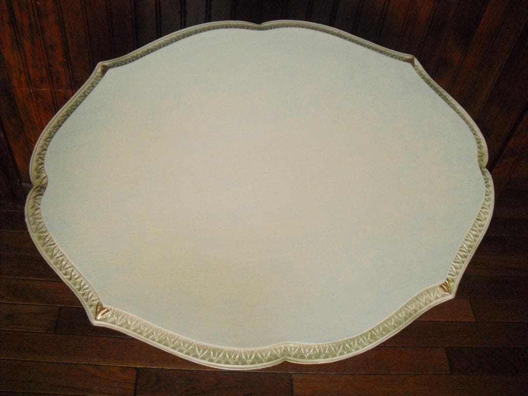 イタリア製 優雅なロココ様式サイドテーブル☆女神金彩クラック塗装オブジェ置物