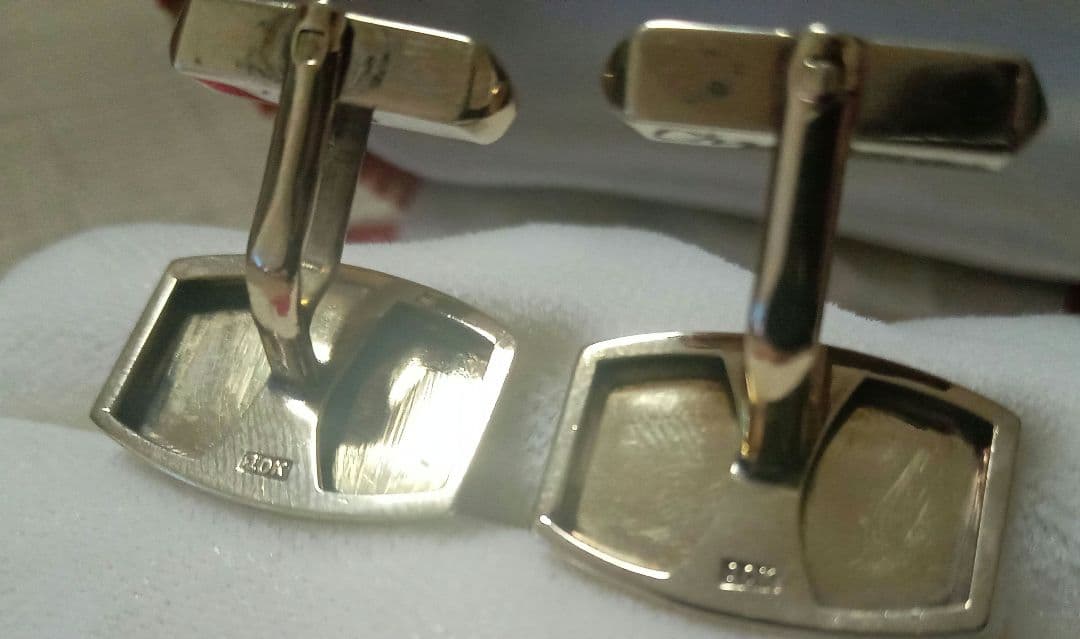 10K カフリンクス ストライプ 刻印有り