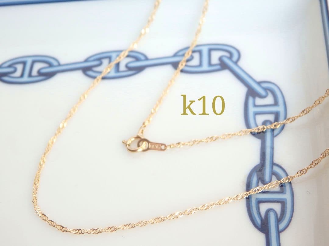 平蔵　k10ネックレス　スクリューチェーン　フリーアジャスター付き