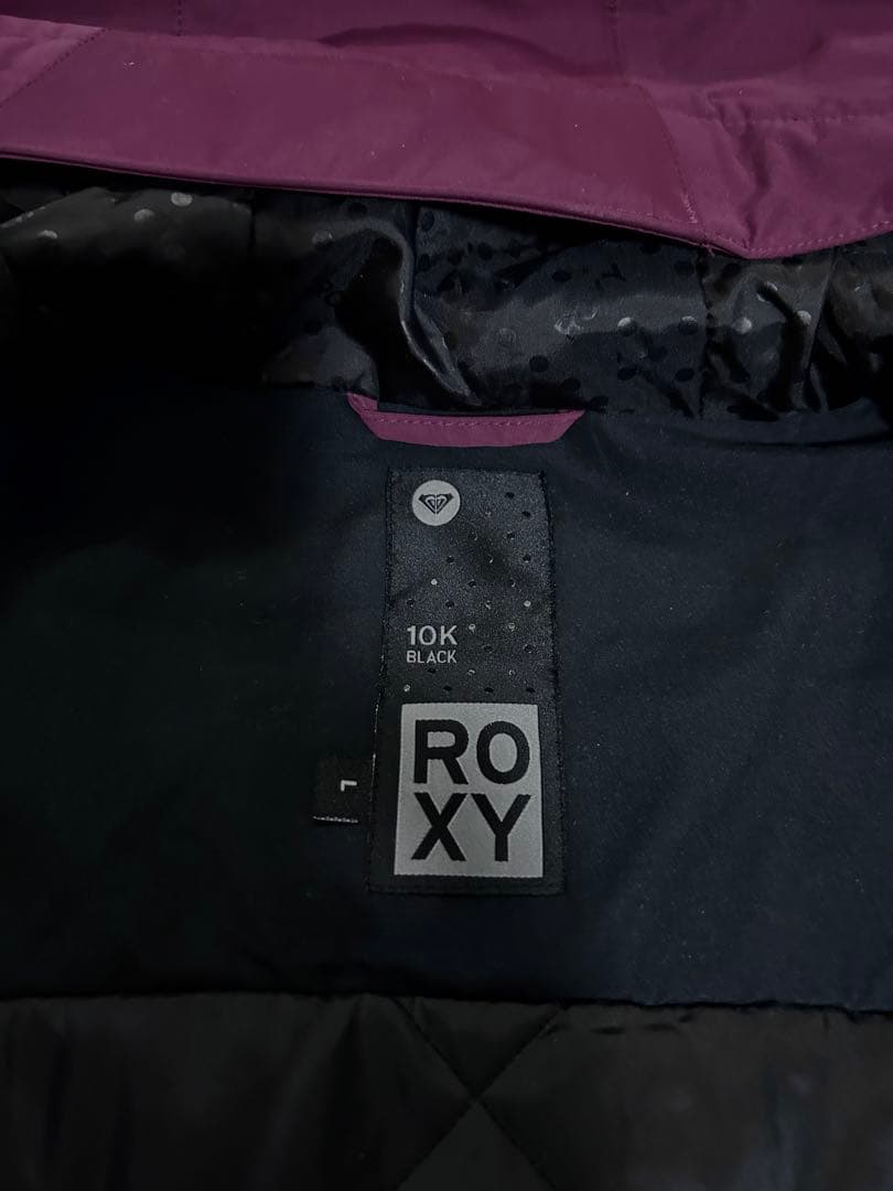 美品★ROXY スノーボードジャケット 防水10K パープル　Ｌ　スキー　ウェア