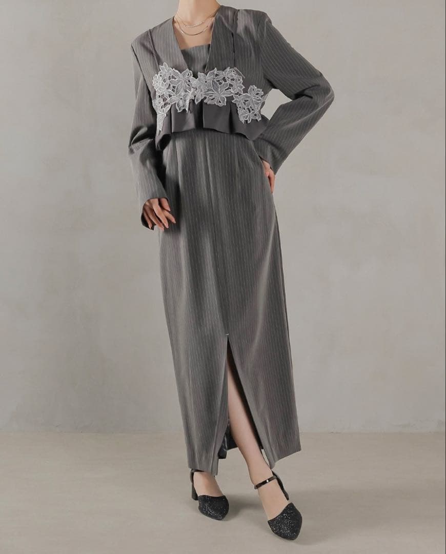 Kana ストライプテーラード ビスチェ ドレス ワンピース オケージョン