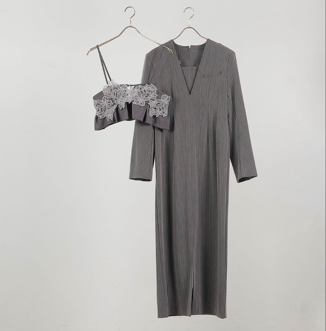 Kana ストライプテーラード ビスチェ ドレス ワンピース オケージョン