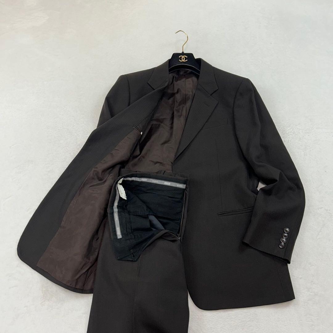 K279 XL アルマーニコレツォーニ シングル スーツ上下 ブラウン メンズ