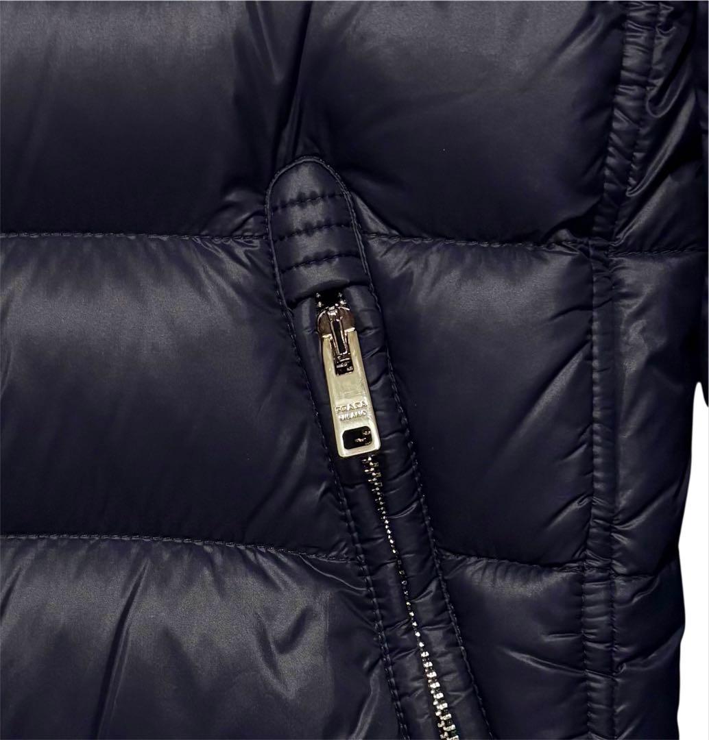 コミコミPRADA プラダ トライアングルロゴ バイカー ダウンジャケット