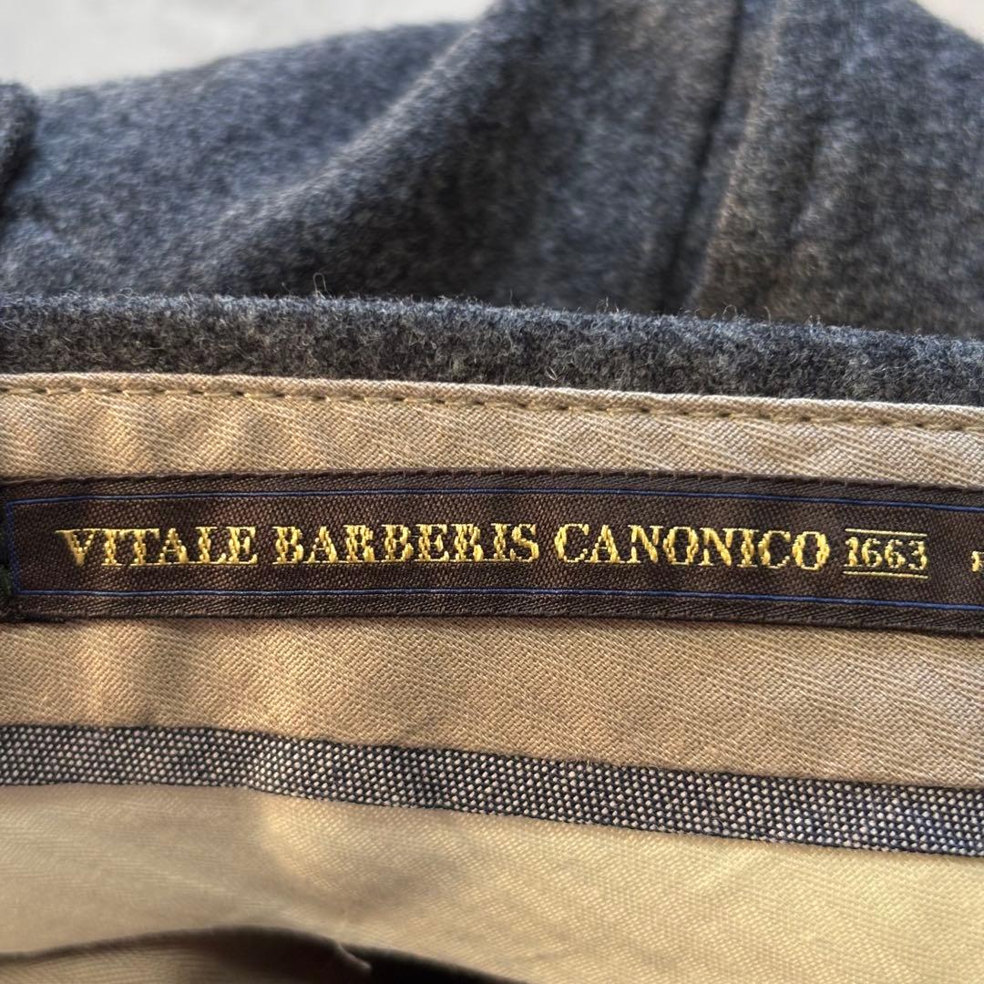 【極美品】ベルウィッチ カノニコ ウールフラノ 2タックワイドトラウザー 48