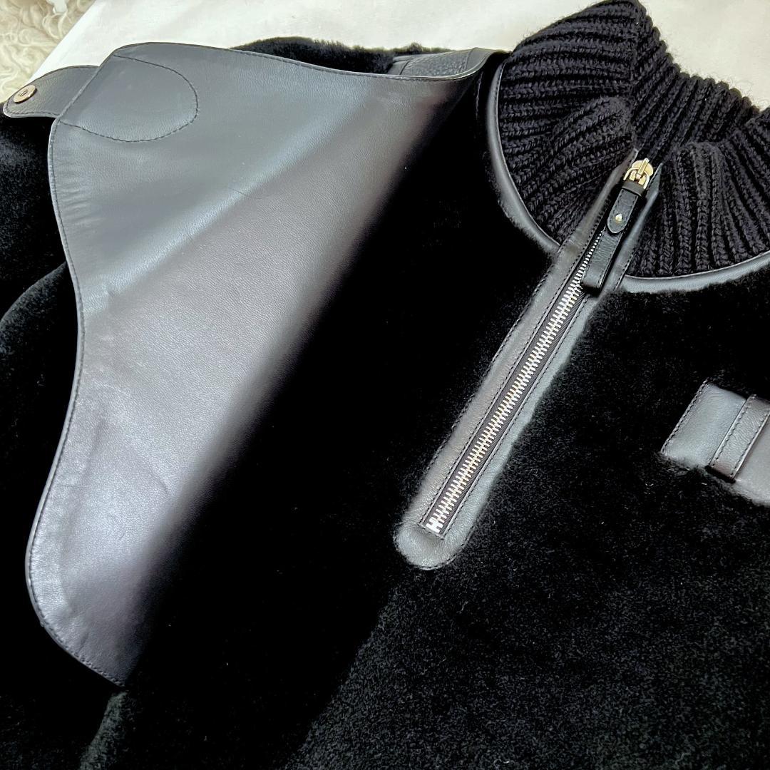 極美品★HERMES★ファー★ディアスキン★レザー★ムートン★ブルゾン★コート