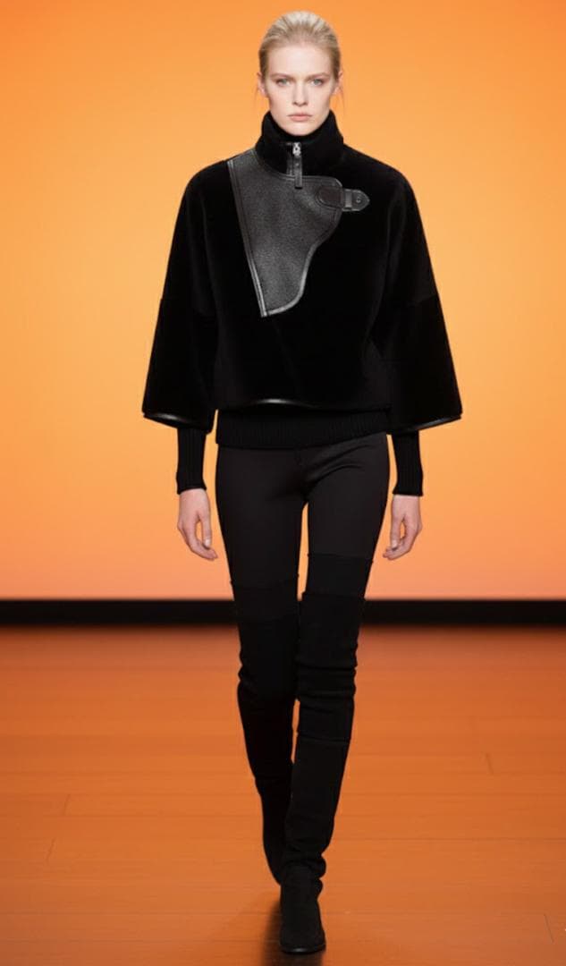 極美品★HERMES★ファー★ディアスキン★レザー★ムートン★ブルゾン★コート