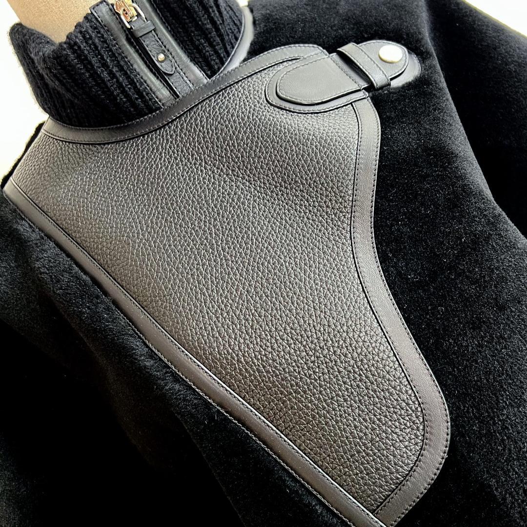 極美品★HERMES★ファー★ディアスキン★レザー★ムートン★ブルゾン★コート