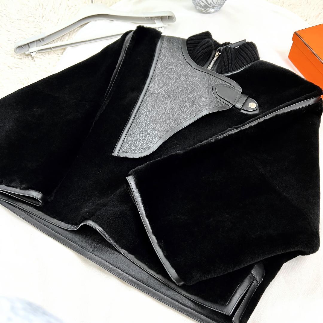 極美品★HERMES★ファー★ディアスキン★レザー★ムートン★ブルゾン★コート