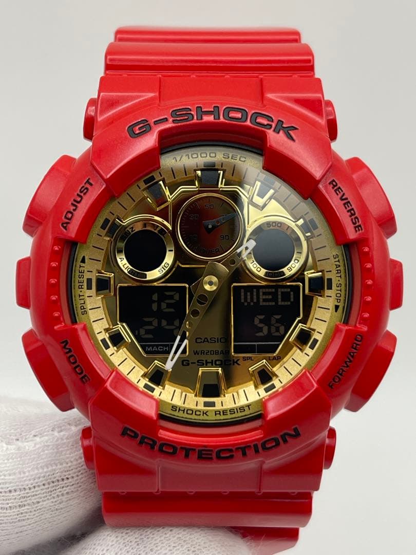 美品 G-SHOCK GA-100VLA-4AJF レッド ゴールド カシオ