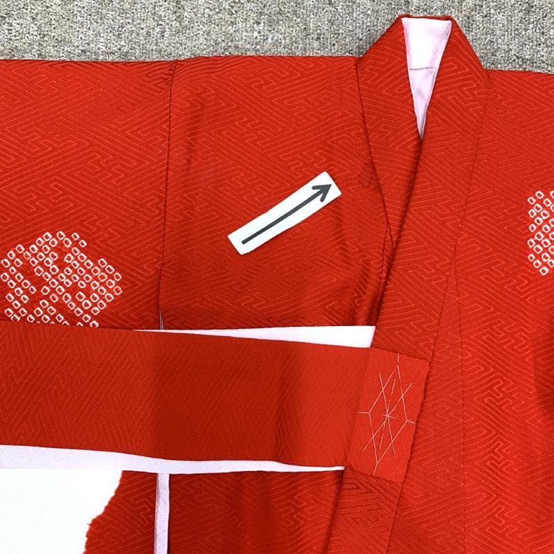 506ax89□お宮参り 女児 着物 長襦袢付 七五三にも 金駒刺繍 絞染め□