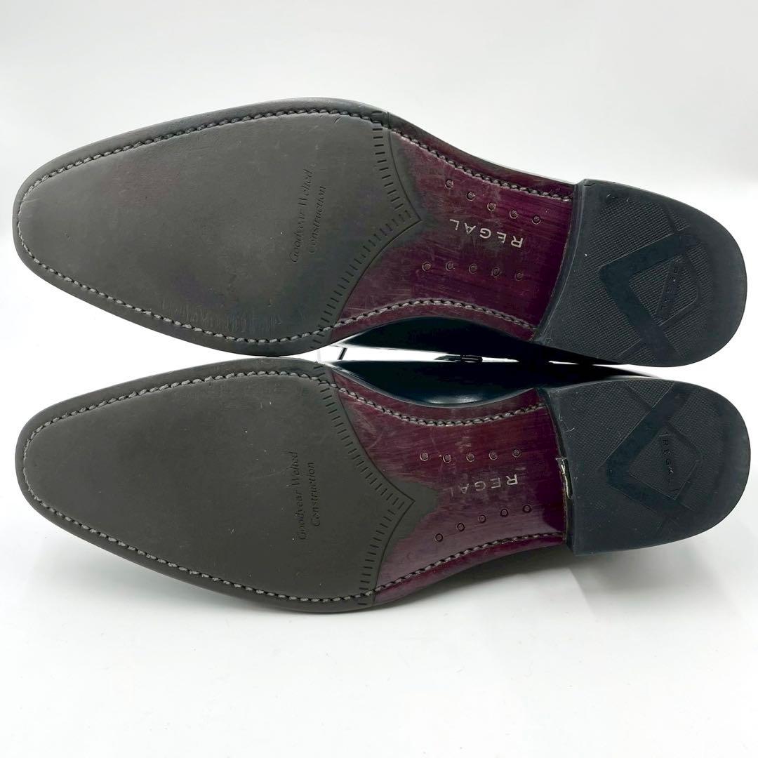 リーガル ストレートチップ 黒 25cm ビジネスシューズ 日本製 Y1259