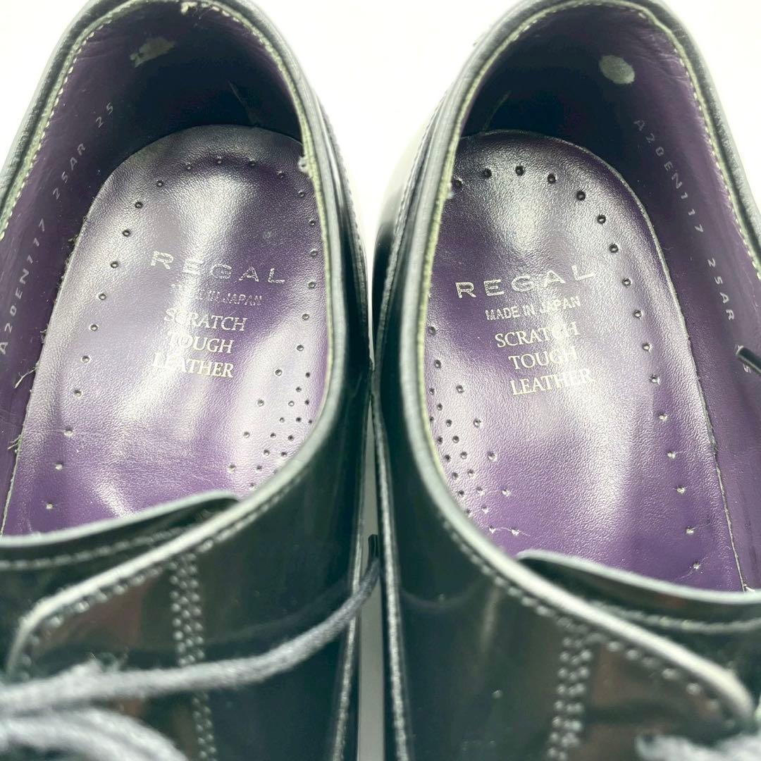 リーガル ストレートチップ 黒 25cm ビジネスシューズ 日本製 Y1259