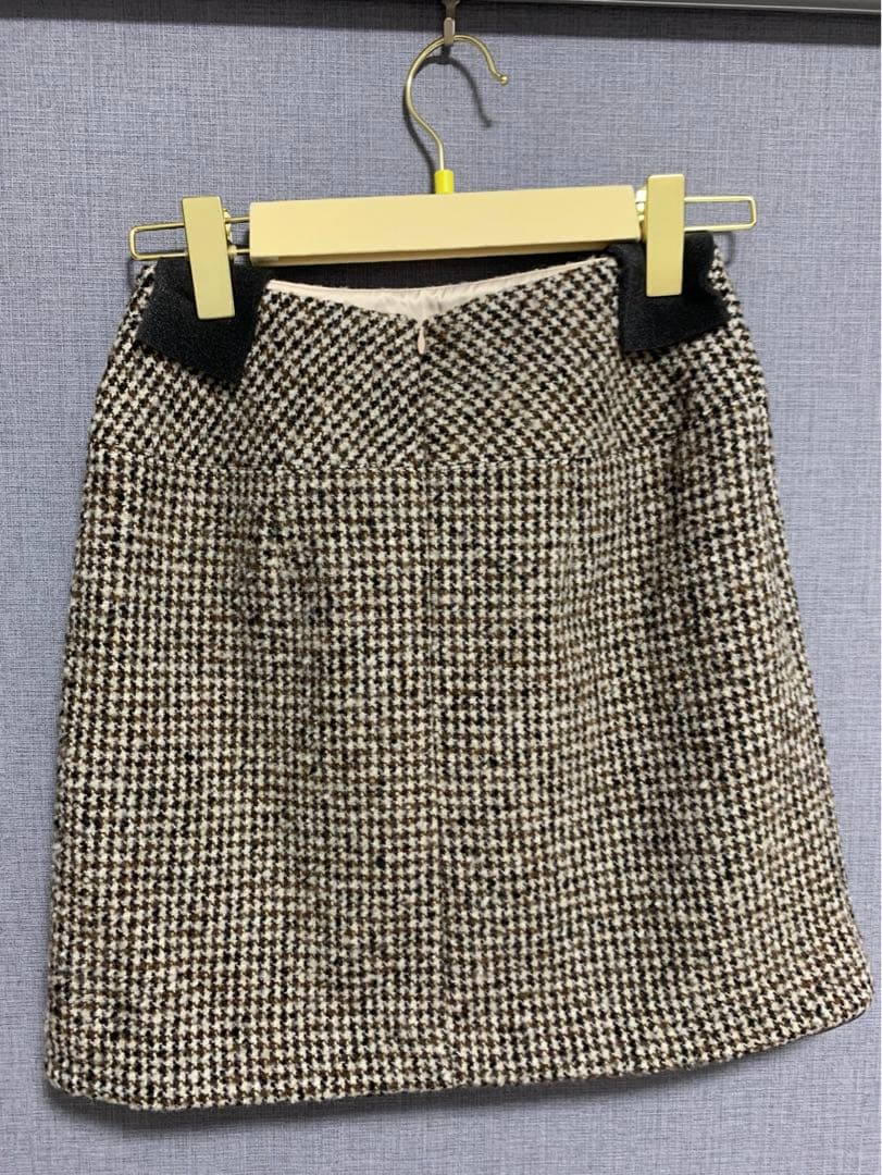 【Her lip to】Hemingway Check Tweed Skirt