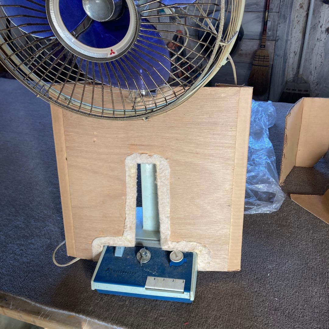 希少 箱付き 三菱 レトロ 扇風機 R30-W型 ブルー 30cm エースファン