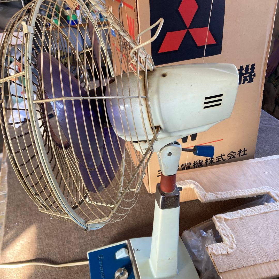 希少 箱付き 三菱 レトロ 扇風機 R30-W型 ブルー 30cm エースファン