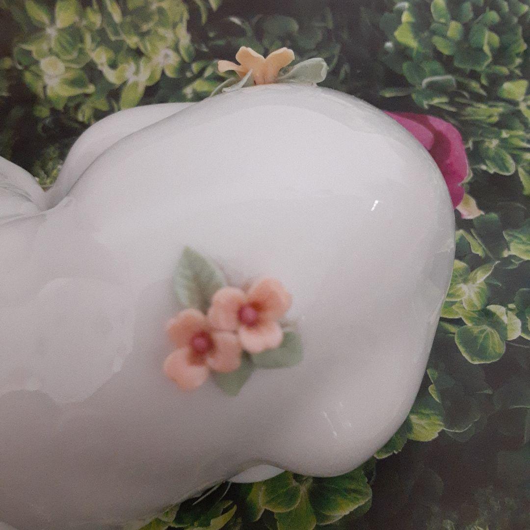 リアドロ　美品　花飾りウサギ