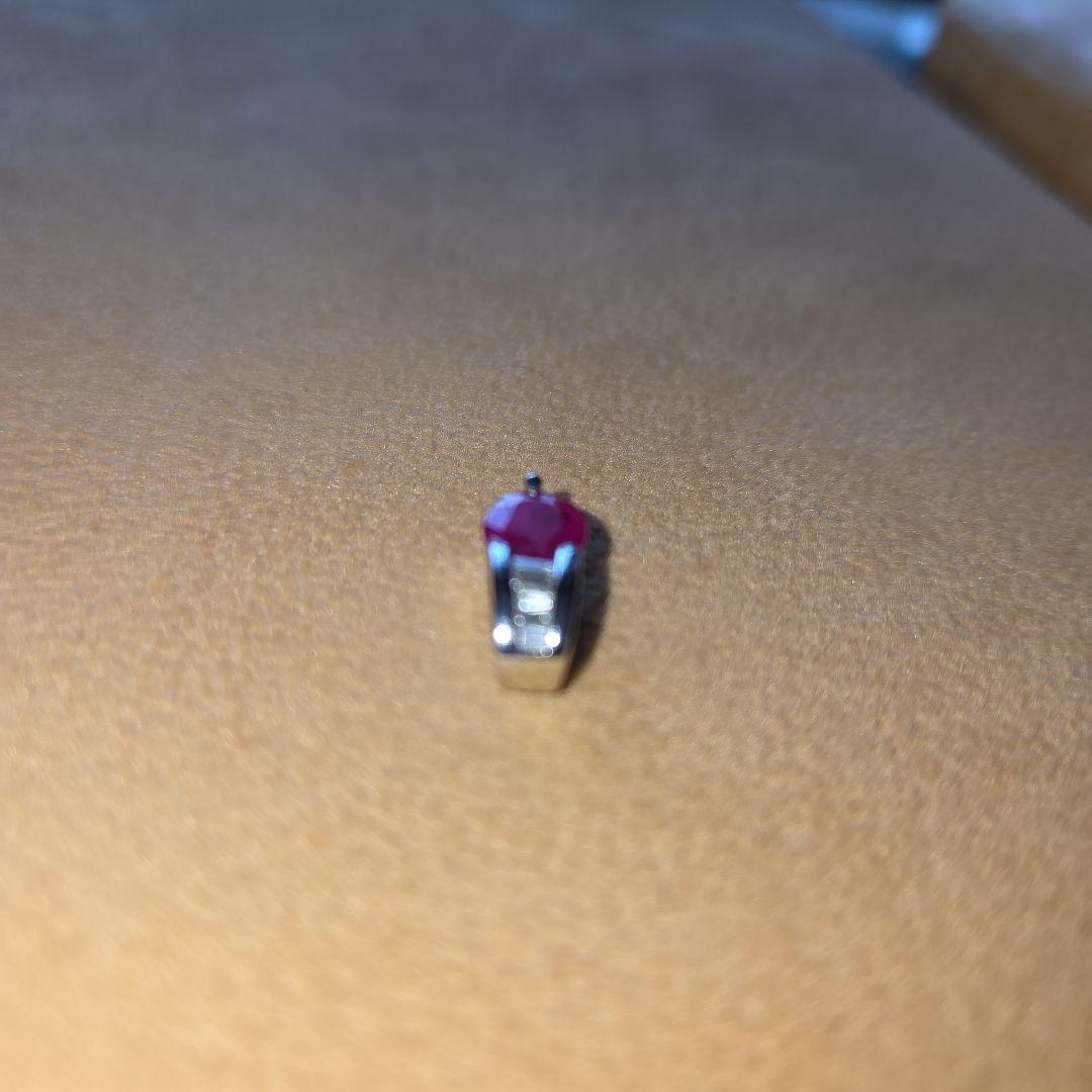 K18WG 1ctルビーダイヤモンド付きトップ