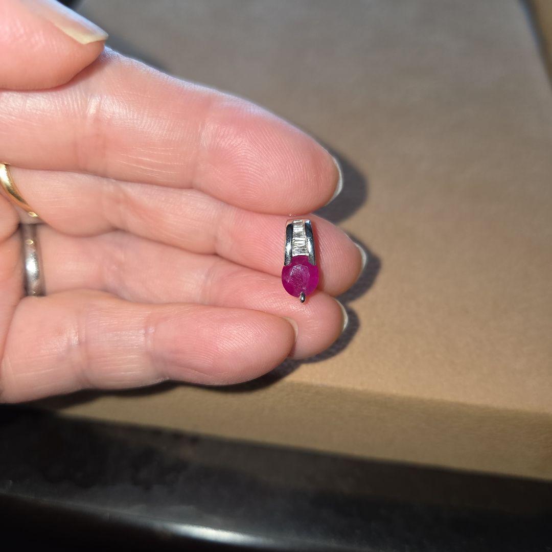 K18WG 1ctルビーダイヤモンド付きトップ